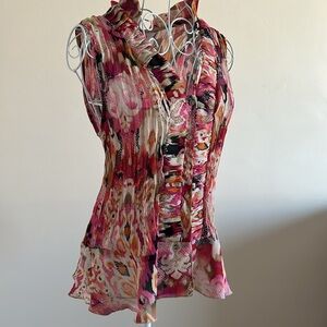 Allison Taylor Floral Sleeveless Tank – Size L, Excellent Condition